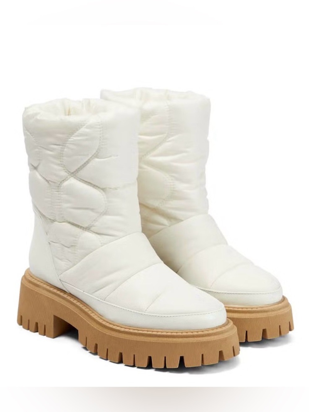 Dorothee Schumacher Padded Perfection Nylon Quilted Winter Snow Boots Lug Sole